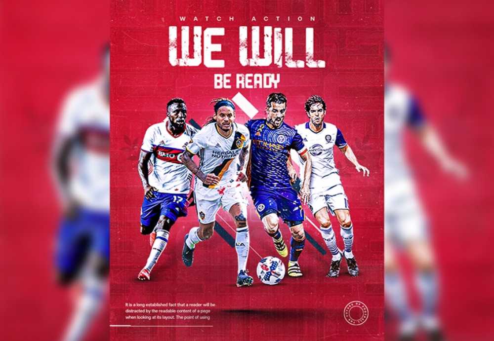 PSD football league opening social media poster template