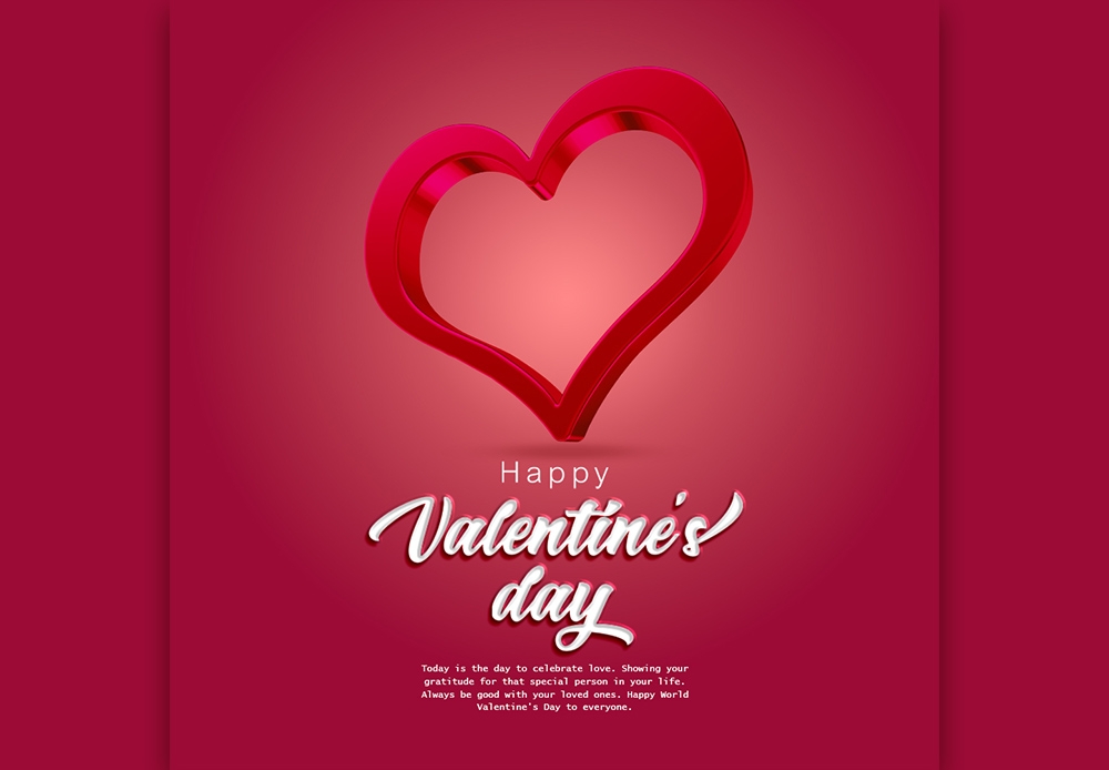 Free Download Happy Valentines day Social Media Post Design Full PSD Shared by Pixahunt 