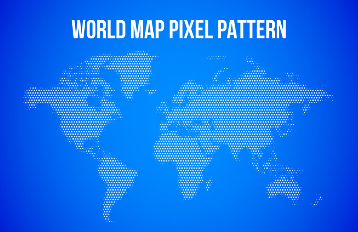 Minimal world map pixel pattern
