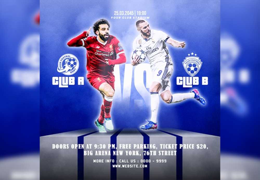 soccer football match schedule club square social media banner