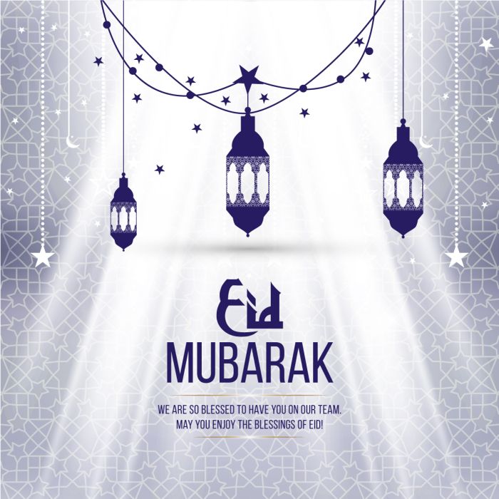 Greeting card for Eid Mubarak social media post