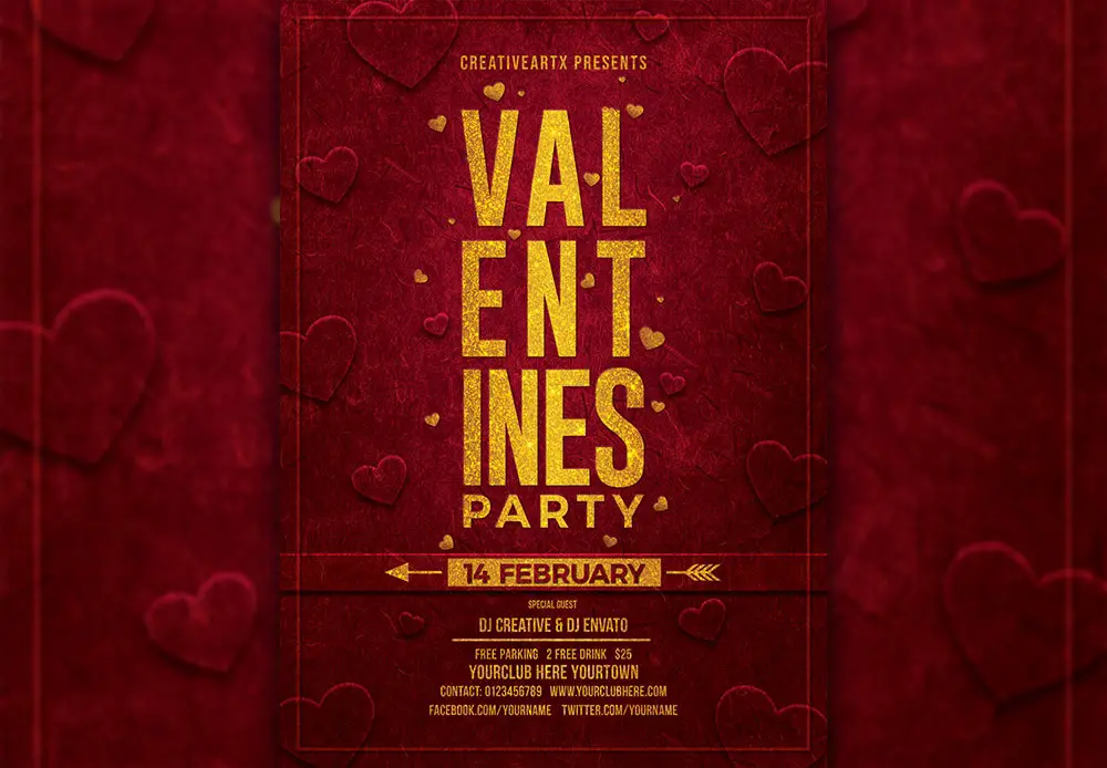 Valentine Romantic Party Social Media Post