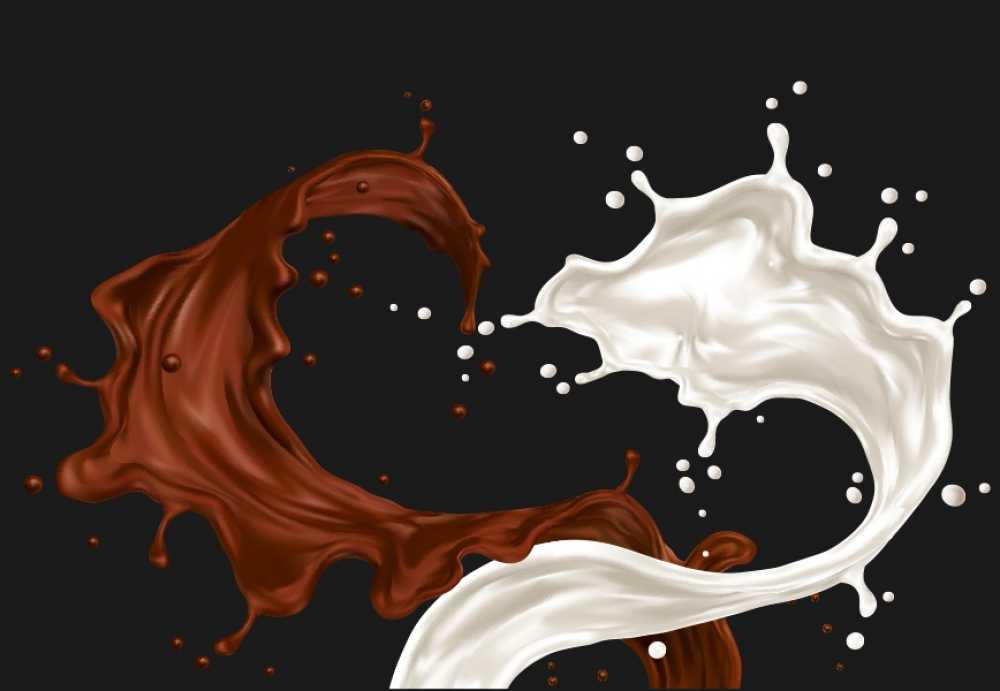 Free Milk and chocolate splash swirls and flow | Isolated milk and chocolate splash