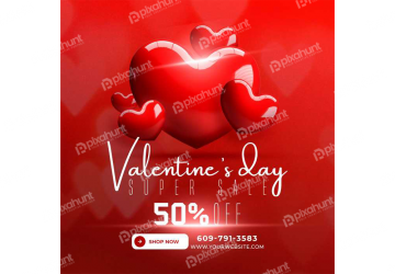 happy valentine’s day discount sale social media post