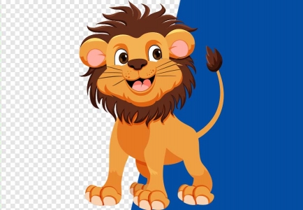Cartoon drawing Vector cute lion cartoon character
