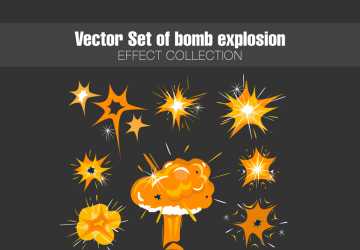 Vector Set of bomb explosion effects