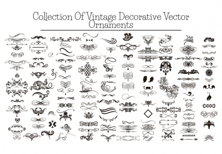 Collection Of Vintage Decorative Vector Ornaments