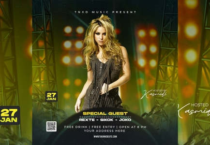 Free download Music party Social media psd template 