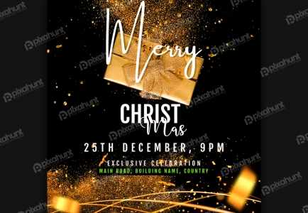Merry Christmas Party Exclusive Celebration Social Media Post