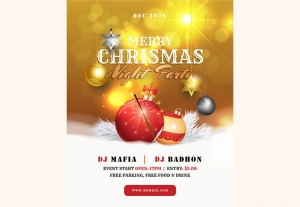 Vector Merry Christmas DJ Night Party Social Media Post Free Download