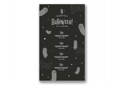 Free Download Spook Up Your Halloween Party with Halloween Menu with Ghosts Vector File |  halloween menu with ghosts