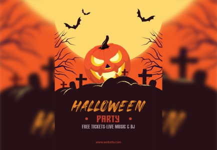 Free Downloads of Happy Halloween Party Poster Vector Graphics for Your Creative Projects