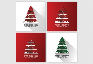 Vector Merry Christmas And Happy New Year Set Collection Free Download
