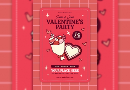 Valentine\'s Day Celebration Party Social Media Design