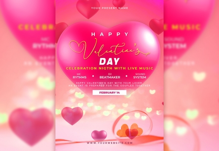 情人節慶典之夜貼文設計 | Valentines Day Celebration Night Post design