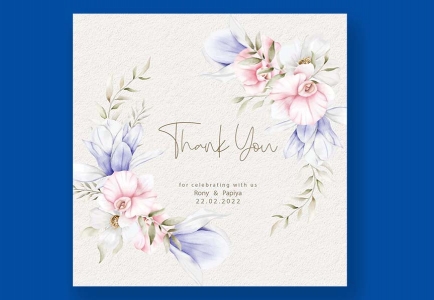 Free Download Beautiful wedding invitation card with elegant vintage floral