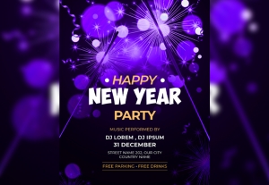 PSD Happy New Year Music Party Design Post Free Download