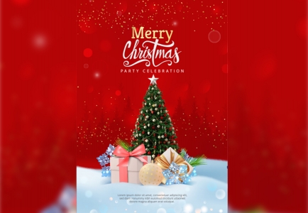 Marry Christmas party post design Free download