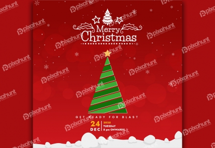 Merry Christmas Red Minimalist Social Media Post
