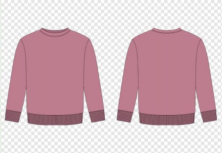 Free Blank childrens sweatshirt technical sketch. Pudra color. Kids wear jumper design template