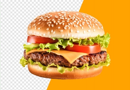 Free premium transparent background delicious cheese burger
