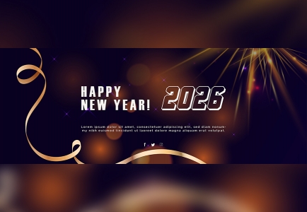 Vector Happy New Year Celebration Facebook Cover Post Template