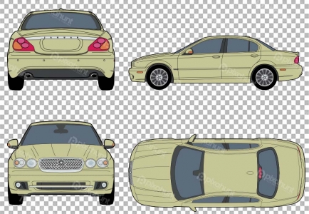 കാർ ബ്ലാക്ക് വക്റ്റർ | Jaguar X Type 2008 car blueprint
