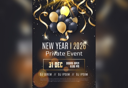Vector Happy New Year Private Event celebration Social Media Post Free Download