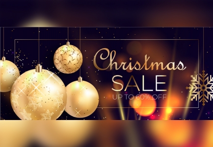 Vector Christmas &amp; Happy New Year Sale Facebook Cover Post Template