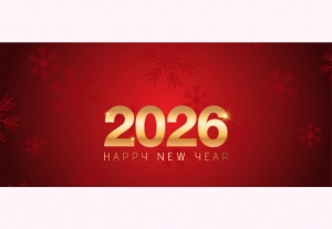 PSD Red Happy New Year 2026 Cover Design Free Download