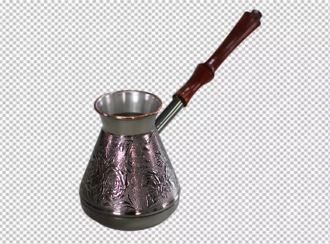 Free Premium PNG  coffee pot isolated on white background. Coffee turk with a handle. Turkish coffee.  transparent background