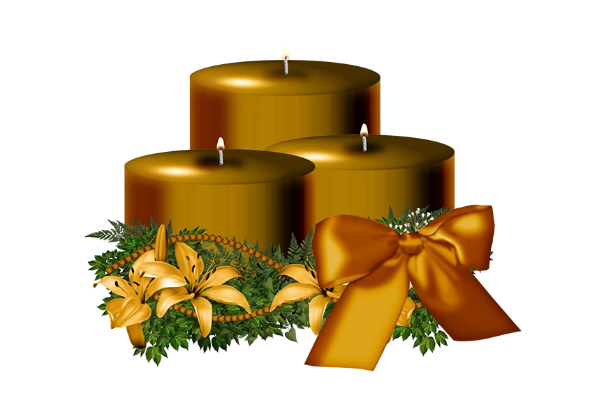 Free Premium PNG  Golden Burning Candles isolated on transparent background