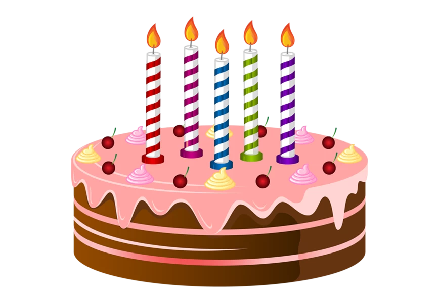 Free Premium PNG 3d cake with lit candles on top transparent background 