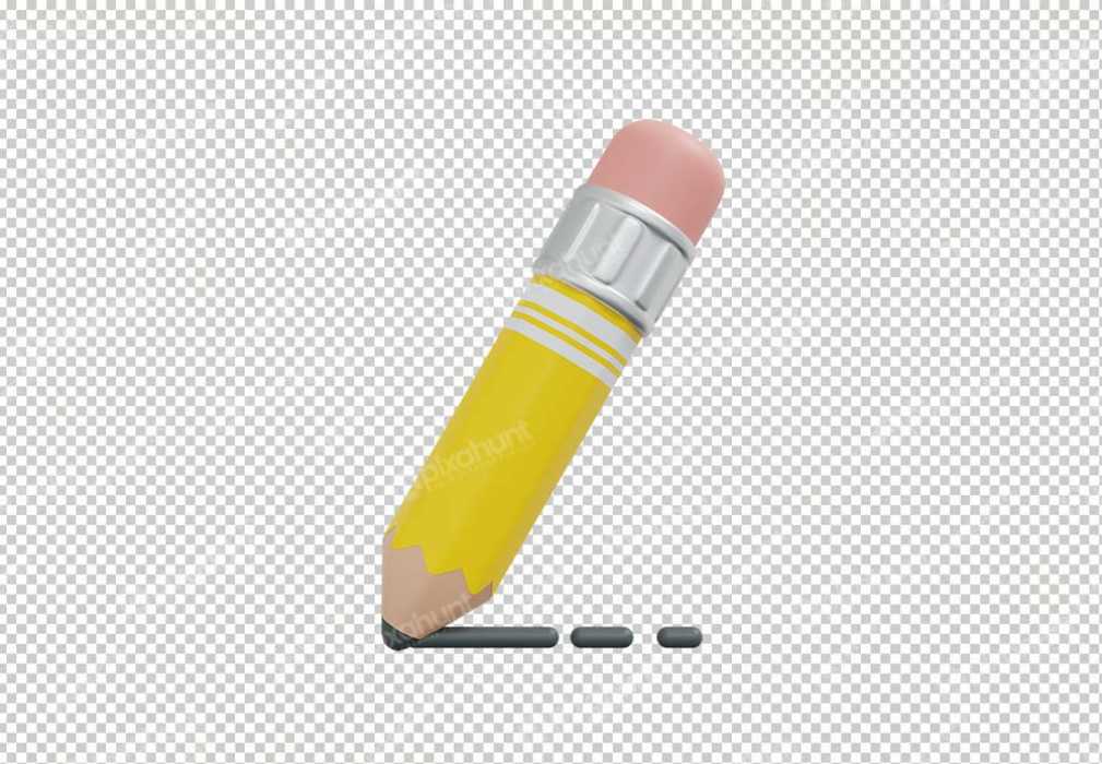 Free Premium PNG 3D pencil art design or education stationery equipment | writting pencil design