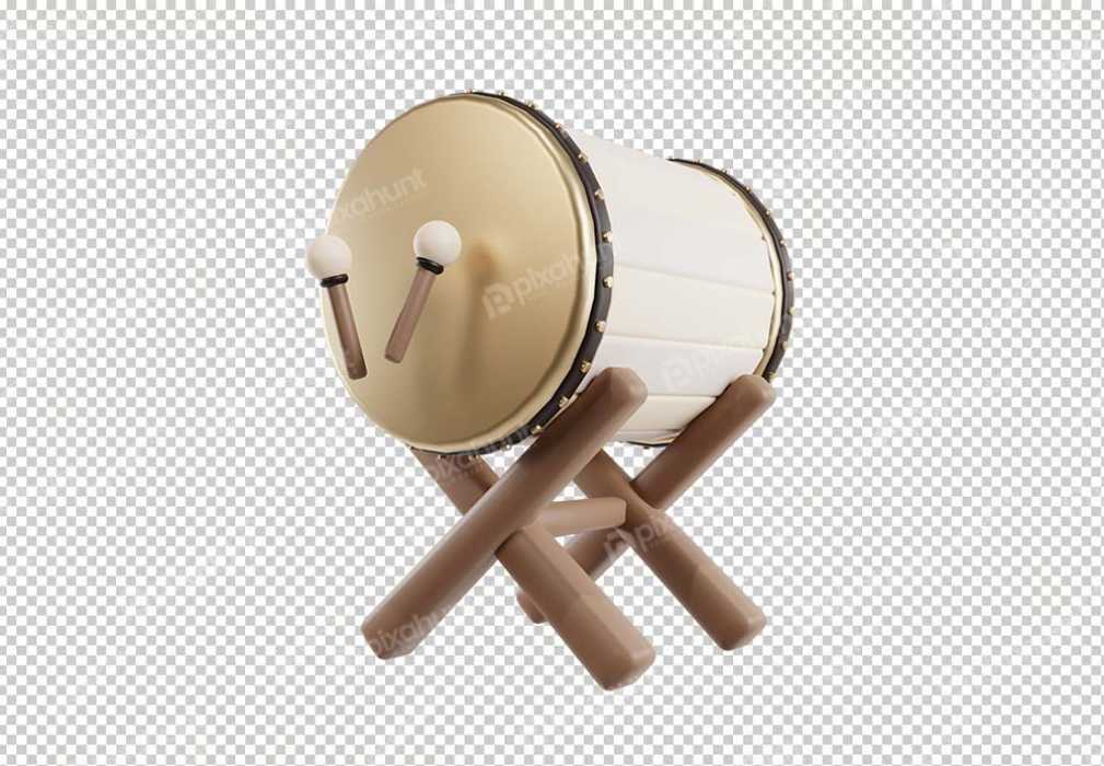 Free Premium PNG 3d ramadan drums from the front side