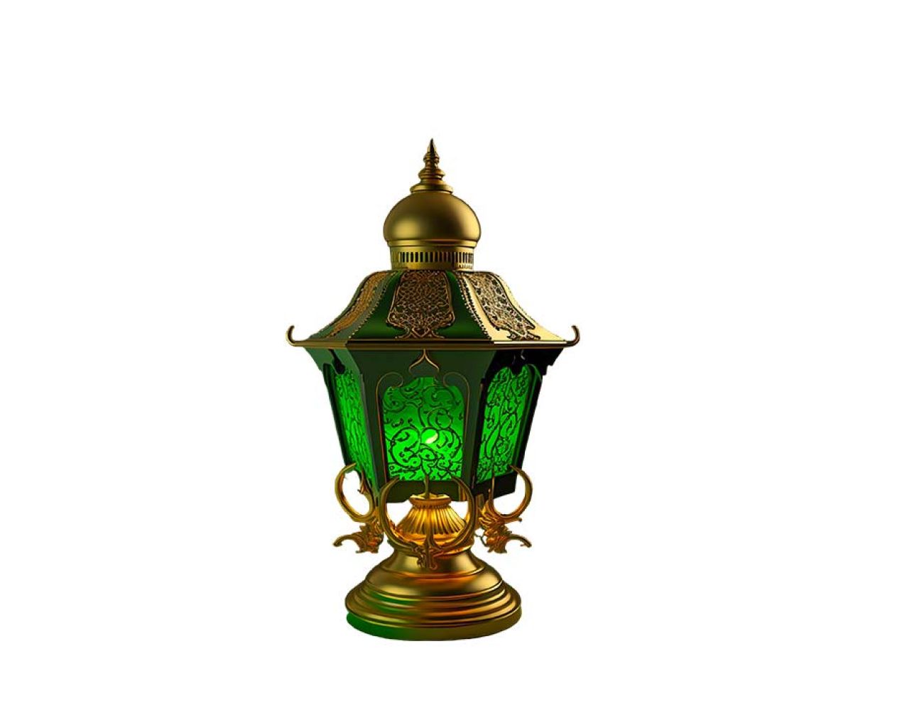 Free Premium PNG 3d Ramadan Kareem Lamp is a very beautiful green light in the middle