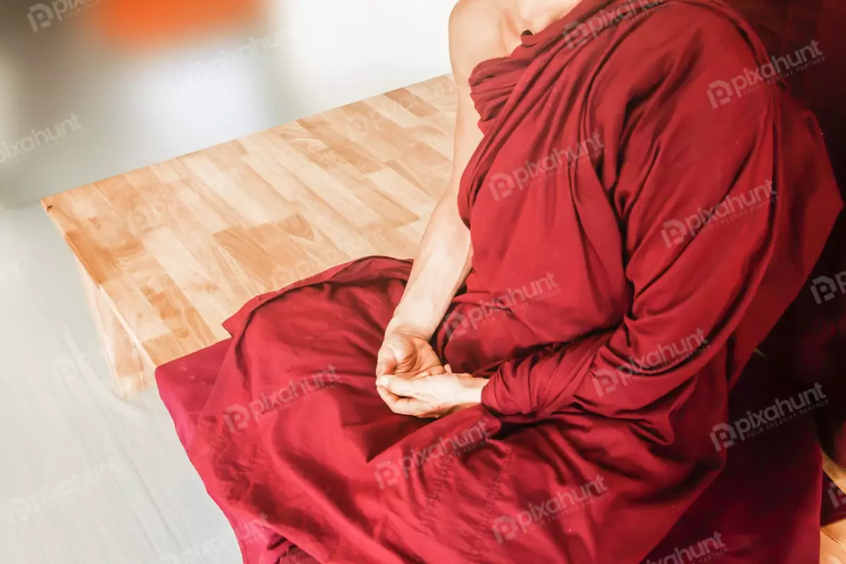 Free Premium Stock Photos A beautiful and serene depiction of a Buddha monk in meditation