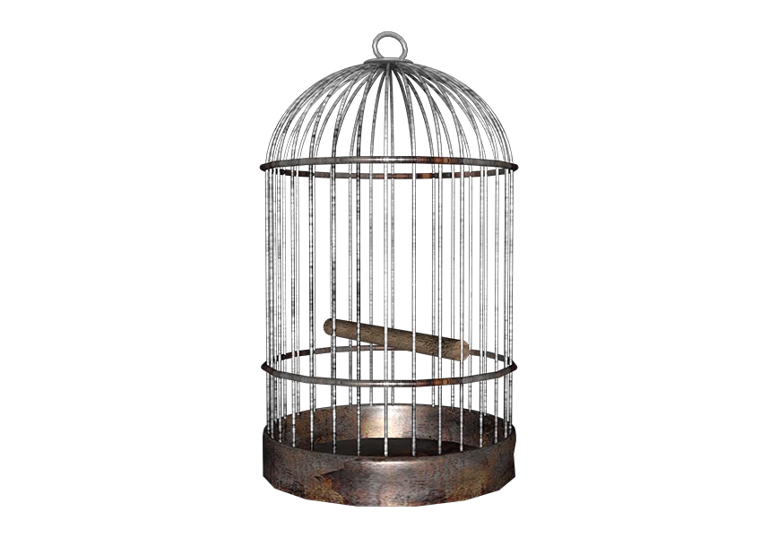 Free Premium PNG A bird cage with a shadow on a transparent background