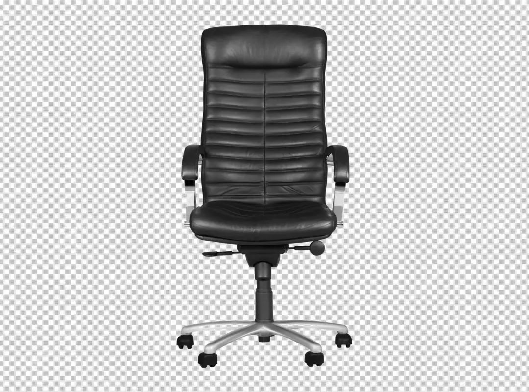 Free Premium PNG A black office chair with a black seat and a white background