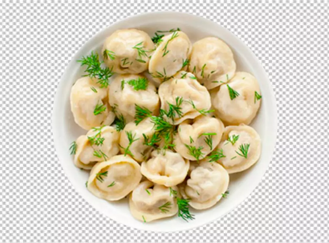 Free Premium PNG A bowl of dumplings with a png background with a picture of a picture of a food in the middle.