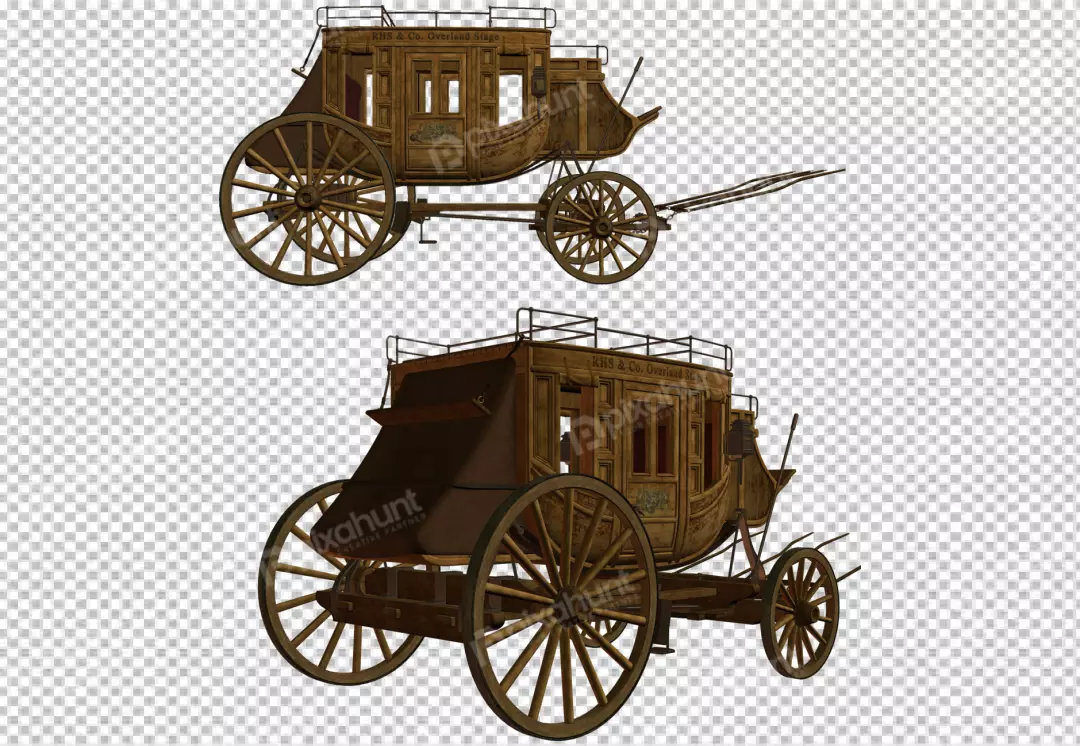 Free Premium PNG A Carriage with a gold roof and a transparent  background with a design that says the Carriage