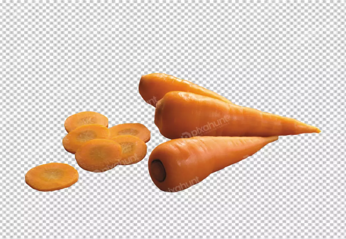 Free Premium PNG A carrot is shown with a picture of a carrot on it slice's
