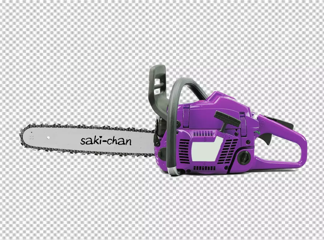 Free Premium PNG A close up of a chainsaw on a transparent  surface