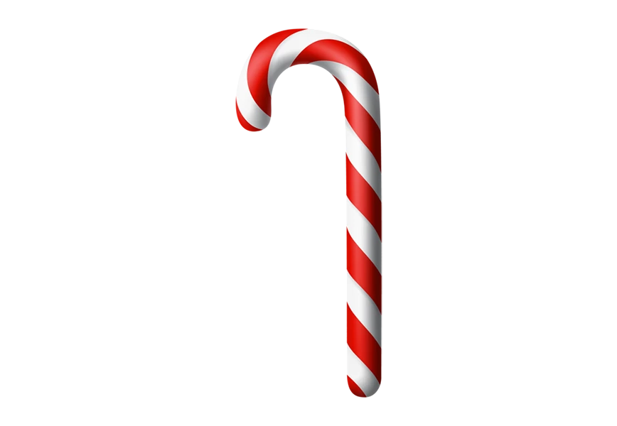 Free Premium PNG A delightful watercolor depiction of a Christmas candy cane transparent  background