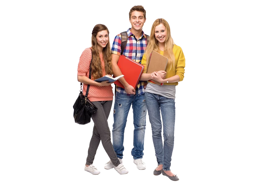 Free Premium PNG A group of students with books png