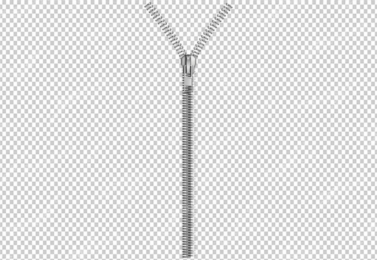 Free Premium PNG A high-quality photo of a silver zipper and zipper is closed with the teeth are interlocked