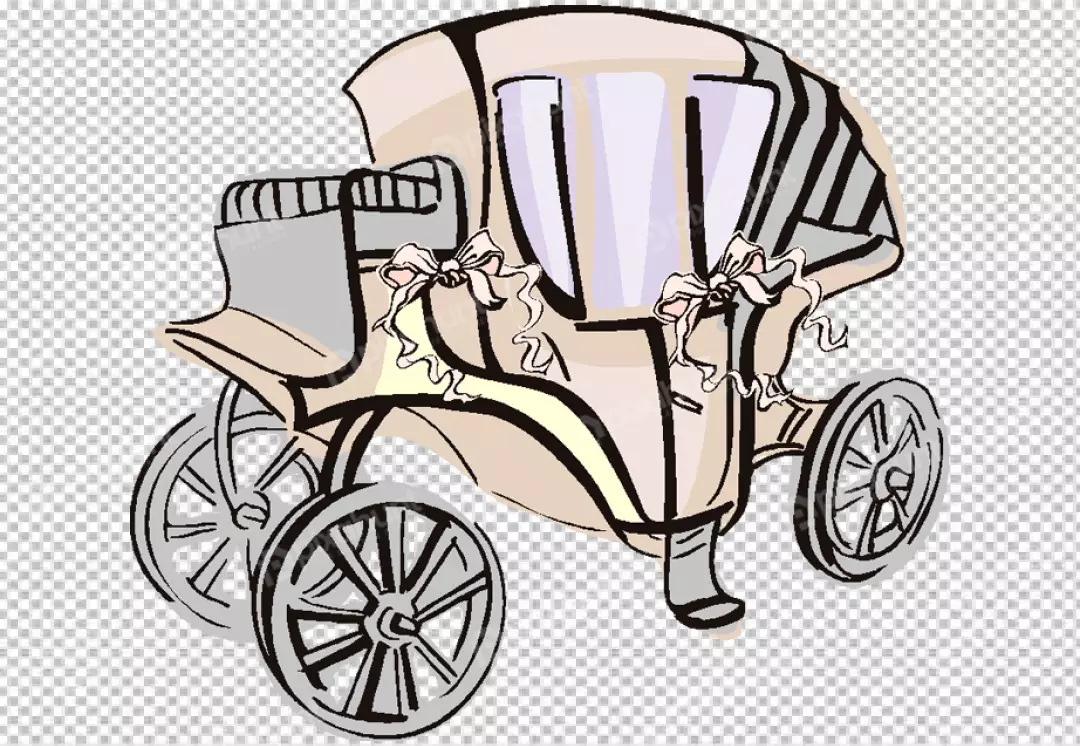 Free Premium PNG A illustration  and gold horse drawn carriage on a white surface
