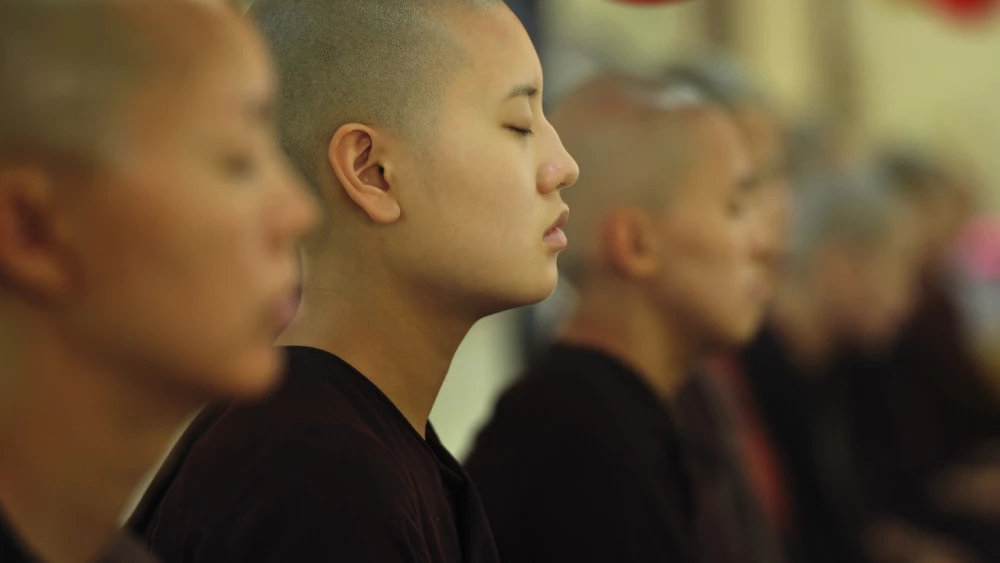 Free Premium Stock Photos A Man Monks Praying On Buddha Temple