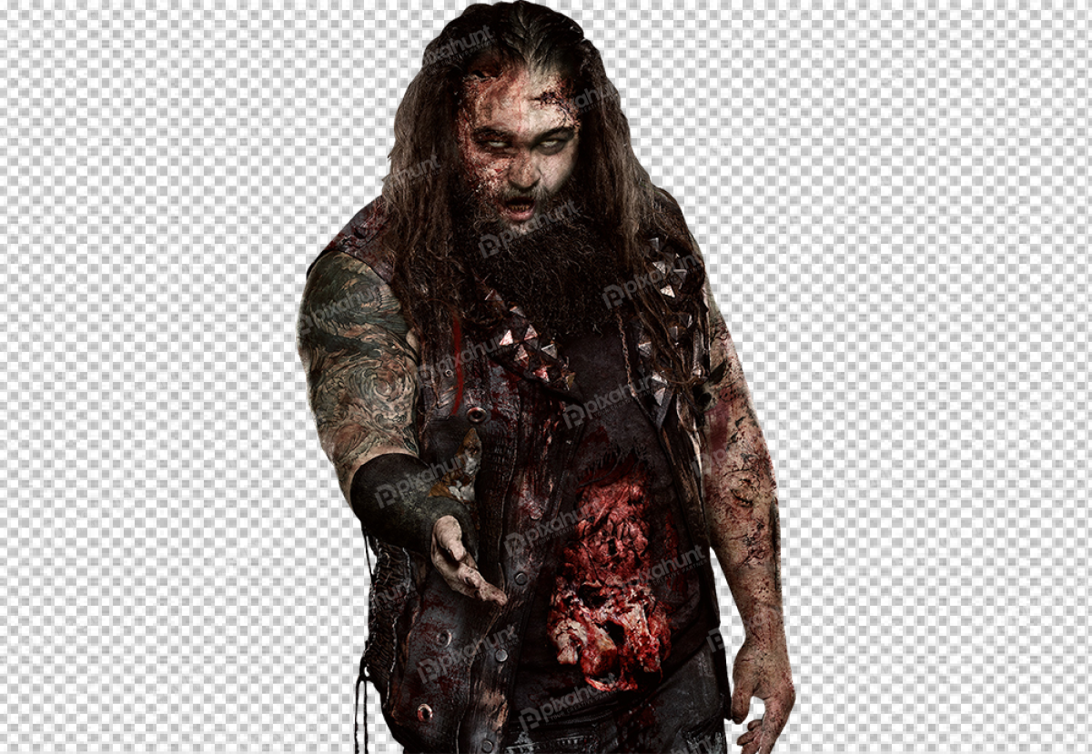 Free Premium PNG A man with long dark hair and a beard