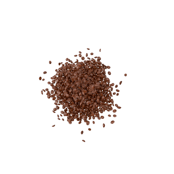 Free Premium PNG A pile of coffee beans that have been scattered on a white surface